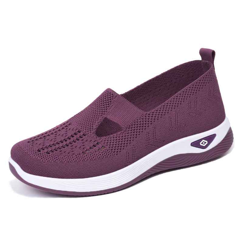 Breathable Mesh Round Toe Wedge Sneakers - Damned Threads
